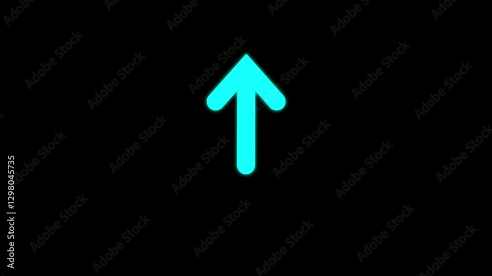 Up direction animated arrow .Animation of sweep arrow icon, upward and transparent swipe up pointing arrow icon.