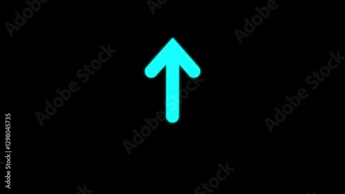 Up direction animated arrow .Animation of sweep arrow icon, upward and transparent swipe up pointing arrow icon.
