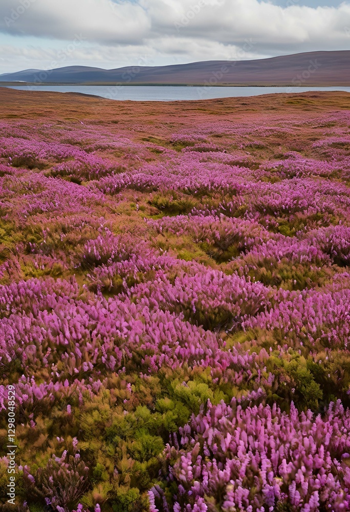 Naklejka premium vibrant purple blooms of heather