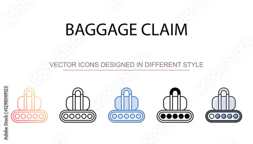 Baggage Claim icon design with white background stock illustration
