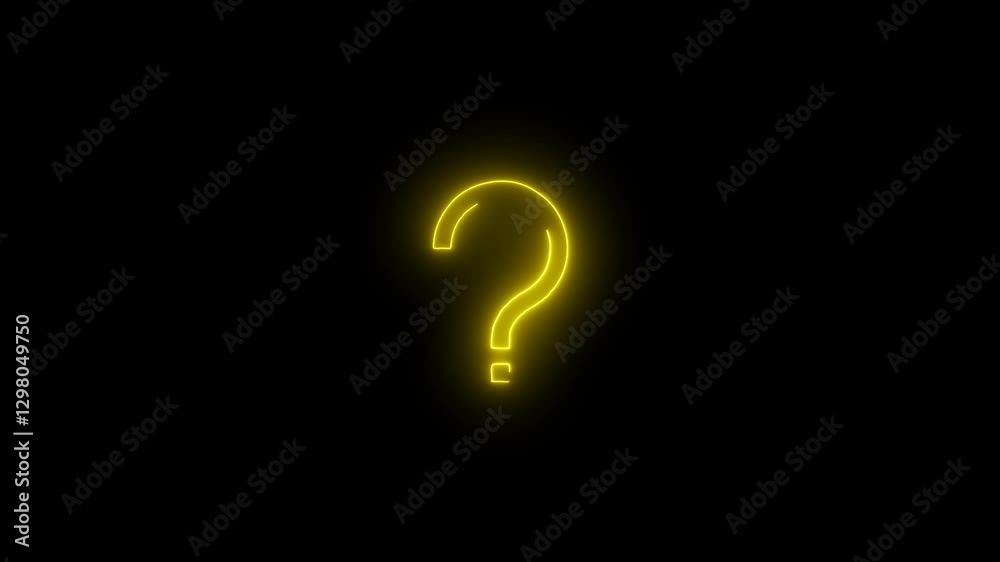 glitch neon question mark animation, Neon question mark icon animation on transparent background, neon question mark icon animation on black background, chroma key glitch neon question mark animation, Neon question mark icon animation on transparent background, neon question mark icon animation on black background, chroma key