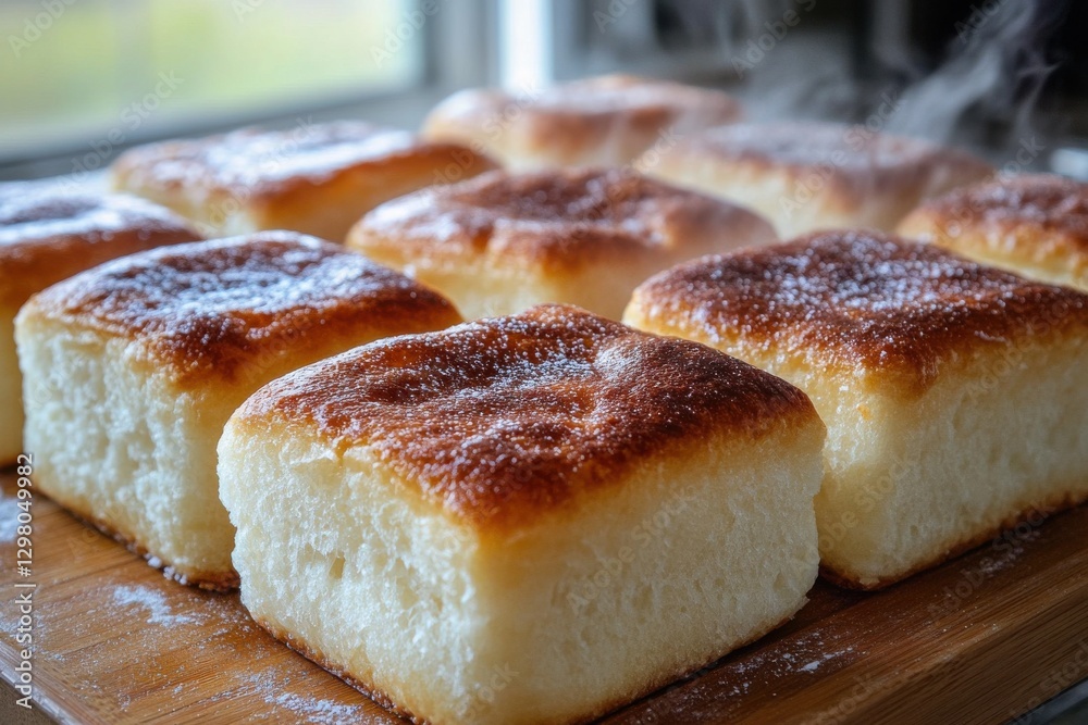 Freshly Baked Soft Dinner Rolls with Warm Steam and Golden Crust Freshly Baked Soft Dinner Rolls with Warm Steam and Golden Crust