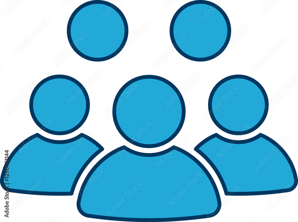 People group icon set. Team of worker. User profile symbol. Group of people or group of users. Persons symbol. Population icon. Increase social development, global demography illustration.