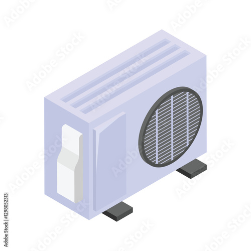 Air conditioner outdoor unit isometric vector design in modern style