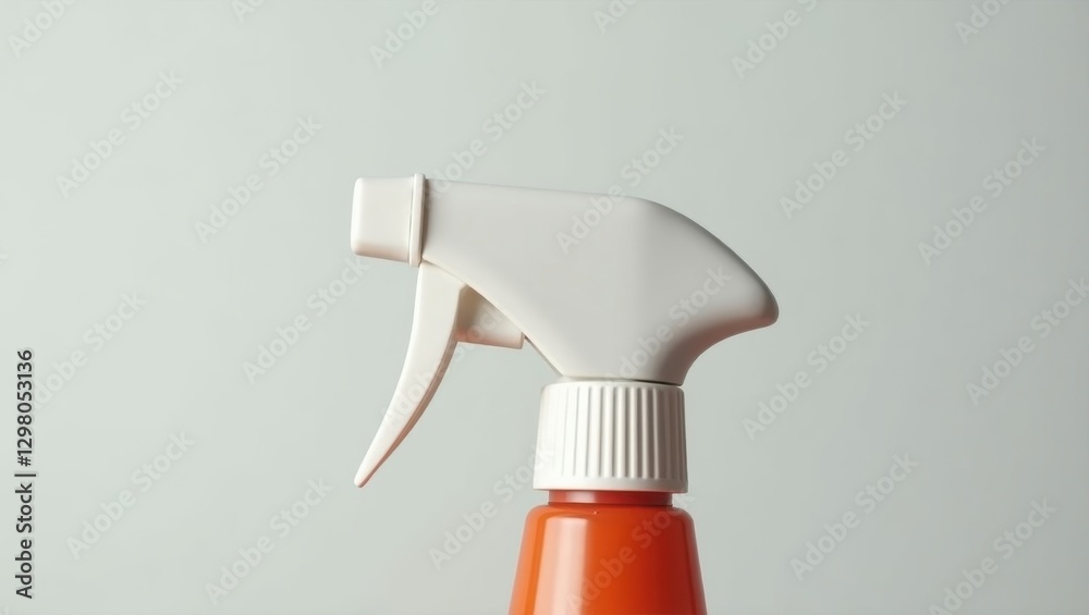 Drain Cleaner. Spray bottle is orange and white with white top Drain Cleaner. Spray bottle is orange and white with white top