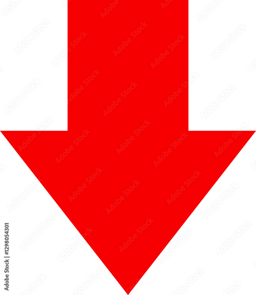 Icon red arrow direction down on a white background vector illustration. Icon red arrow direction down on a white background vector illustration.