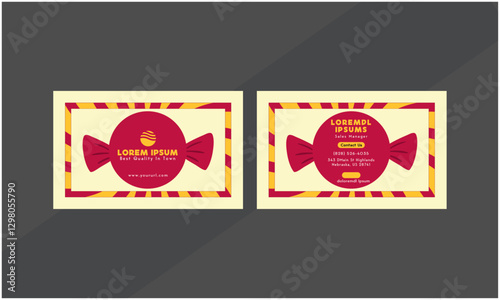 Business Card Vector Template. Flat Style Vector Illustration. Stationery Design. 4 Color Combinations. Print Template