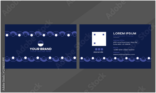 Clean design business card flat template vector
