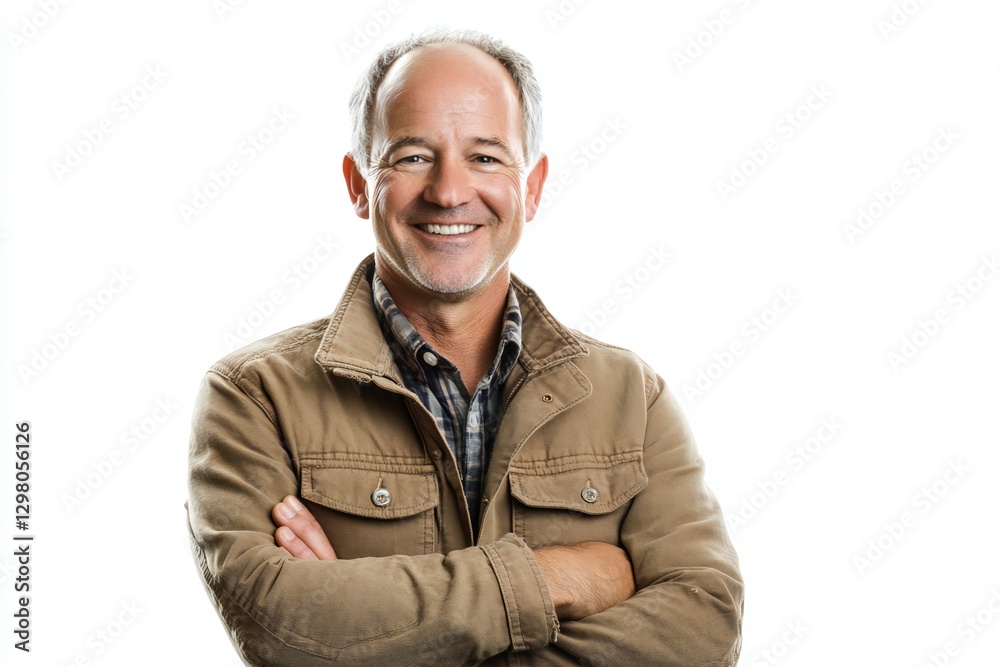 Middle age businessman in business casual. Entrepreneur in jacket. Mid adult, mature age man, happy smiling. Portrait isolated on white Middle age businessman in business casual. Entrepreneur in jacket. Mid adult, mature age man, happy smiling. Portrait isolated on white