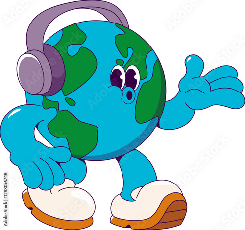 Earth Groovy Mascot