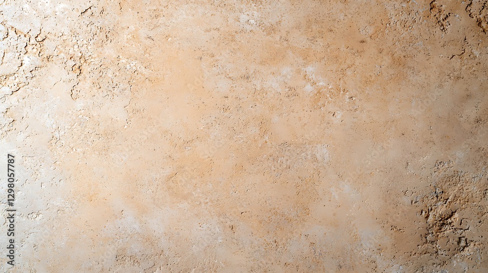 Fototapeta premium A textured, sandy beige surface with subtle variations, resembling a natural or plastered wall background.