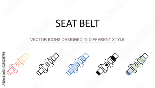 Seat Belt icon design with white background stock illustration