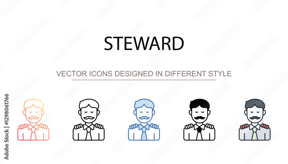 Steward icon design with white background stock illustration Steward icon design with white background stock illustration