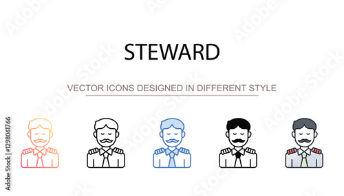 Steward icon design with white background stock illustration