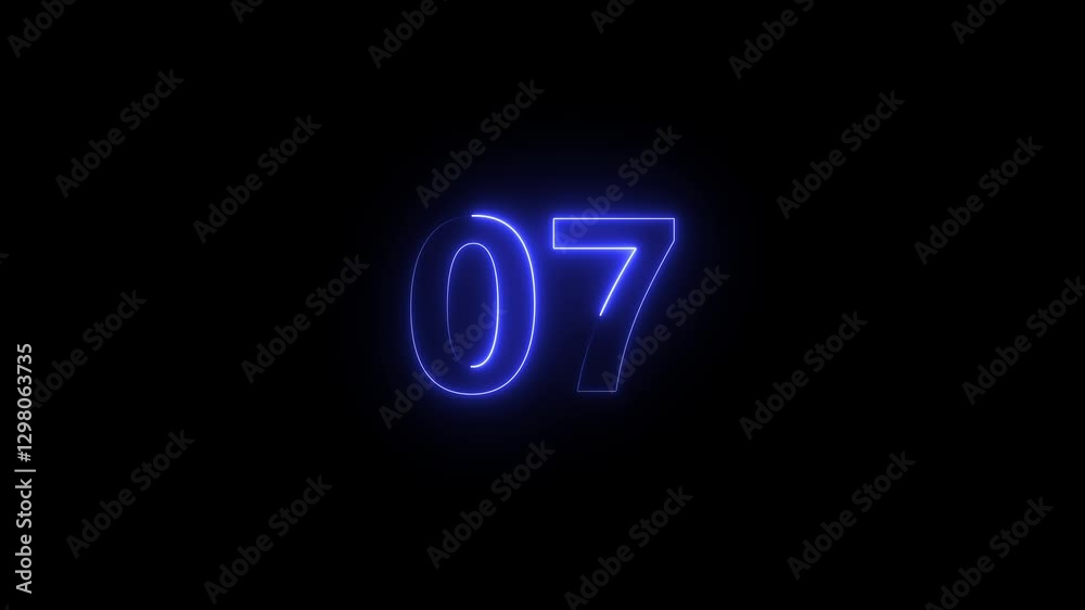 Neon text 7 number icon background. neon glowing countdown number 7 , Number 7 Animation. 7 percentage discount animated. neon countdown 7 Neon text 7 number icon background. neon glowing countdown number 7 , Number 7 Animation. 7 percentage discount animated. neon countdown 7