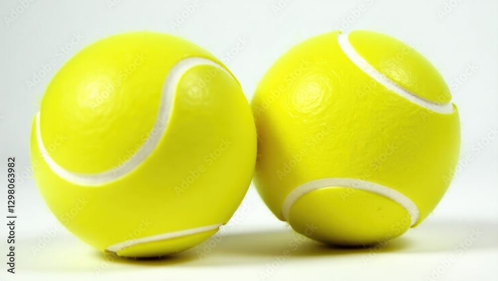 Pickl. Two tennis balls are yellow and white with white lines Pickl. Two tennis balls are yellow and white with white lines