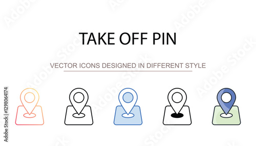 Take Off Pin icon design with white background stock illustration