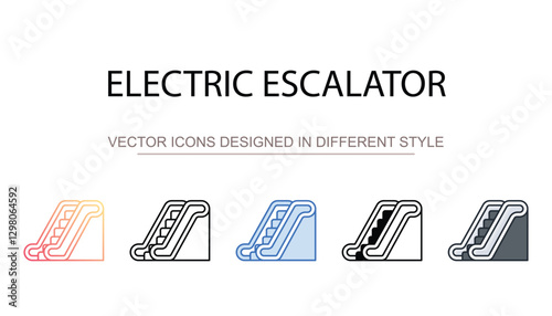 Electric Escalator icon design with white background stock illustration