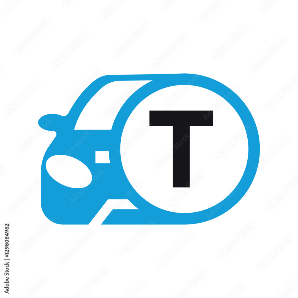Fototapeta premium Car Logo combine with letter T vector template