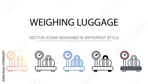 Weighing Luggage icon design with white background stock illustration