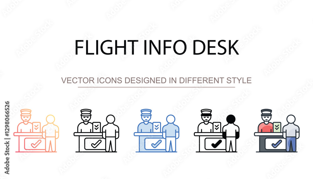 Flight Info Desk icon design with white background stock illustration Flight Info Desk icon design with white background stock illustration
