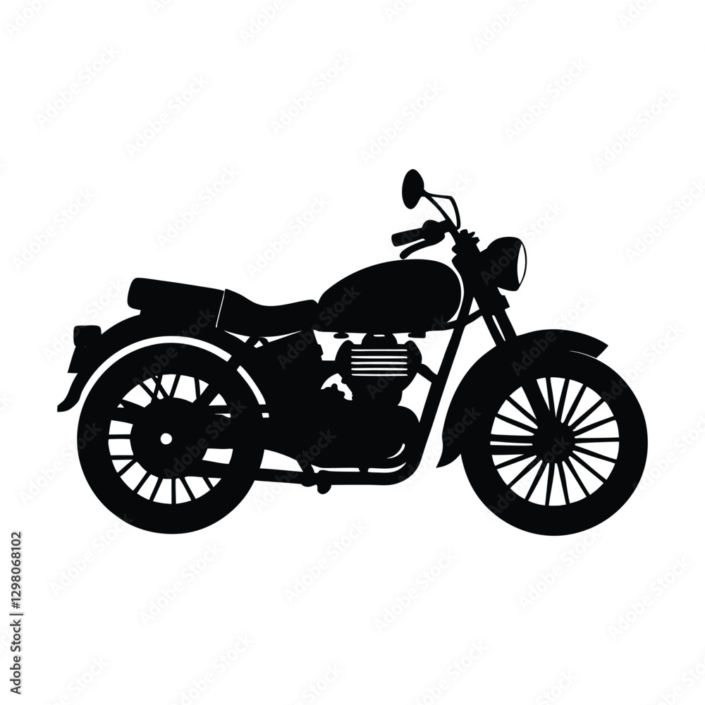 Obraz premium Vintage Motorcycle Vector Silhouette on white background