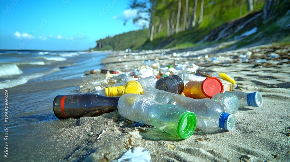 Plastic Pollution Beach Ocean Waste - Environmental Issues Plastic Pollution Beach Ocean Waste - Environmental Issues
