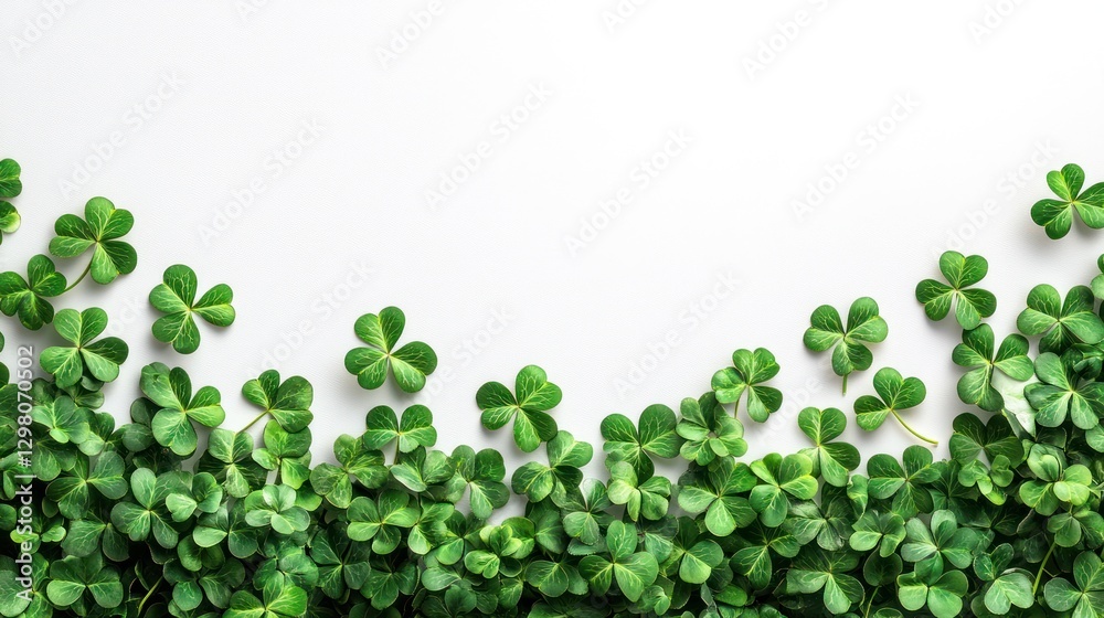 Shamrocks border white background design Shamrocks border white background design