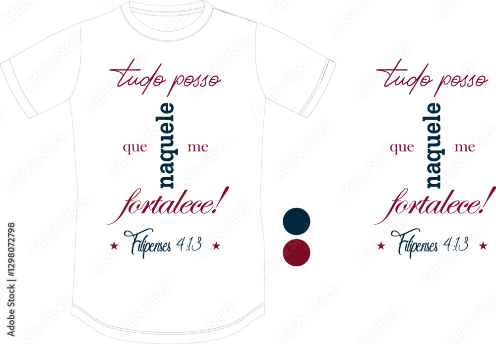 Camiseta Cristã com Versículo Bíblico Inspirador – Filipenses 4:13