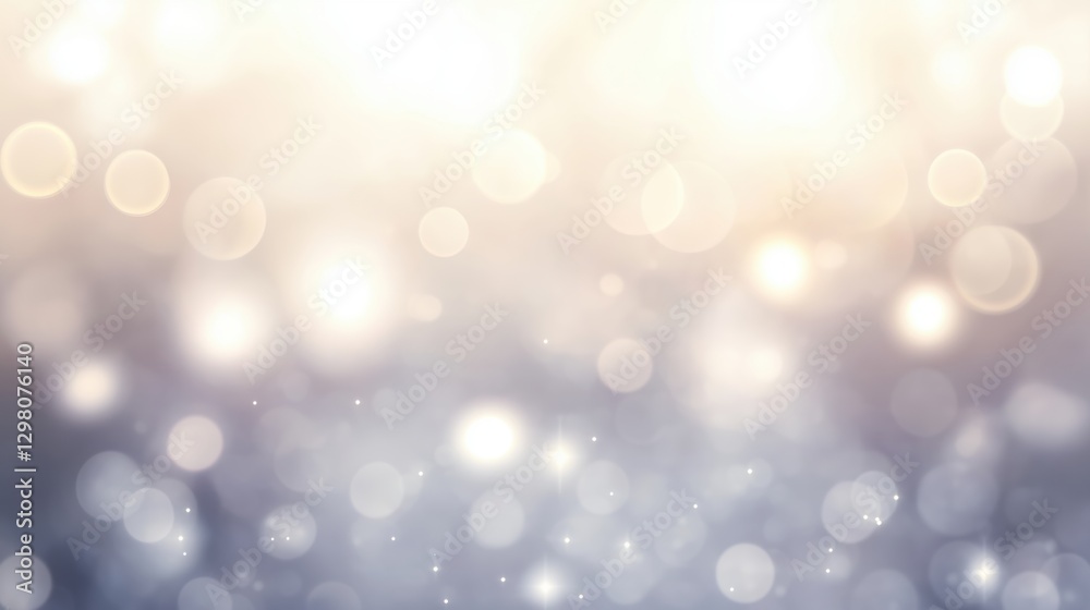 Fototapeta premium shiny Bokeh light gold and silver baubles and sparkling New year, Christmas background,Generative Ai illustration