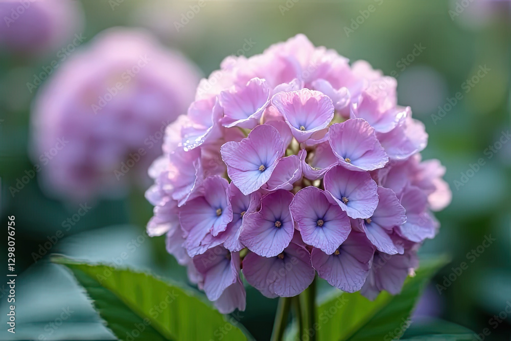 Serene Pink Hydrangea in Soft Light – A Peaceful Floral Bloom in a Tranquil Garden Setting Serene Pink Hydrangea in Soft Light – A Peaceful Floral Bloom in a Tranquil Garden Setting