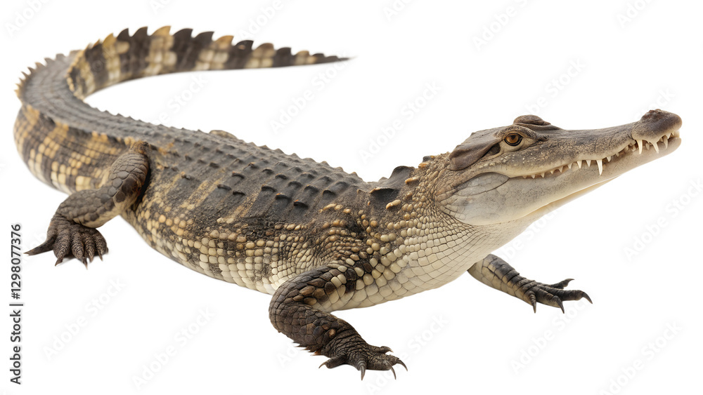 Naklejka premium Full Length Crocodile. PNG.