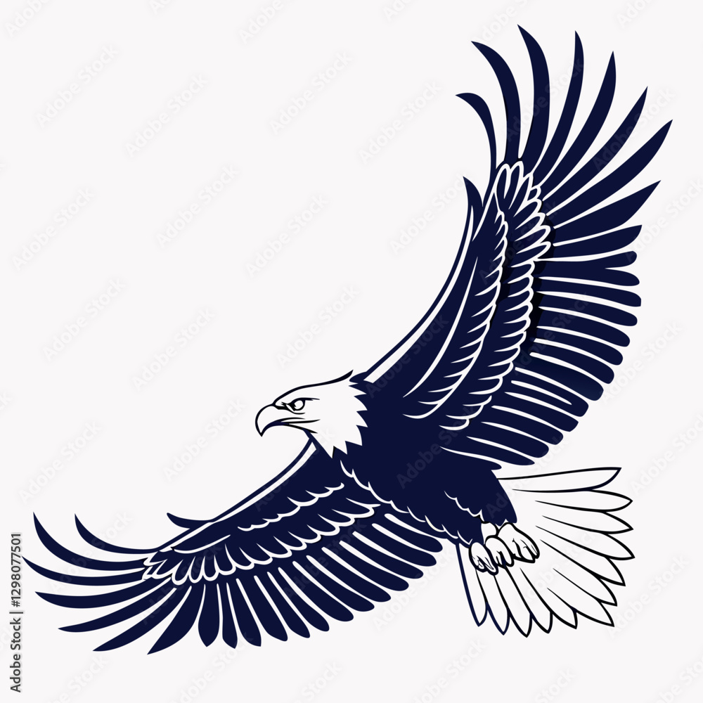 Fototapeta premium a-bold-and-simple-eagle-silhouette-in-flight--vect (5).eps