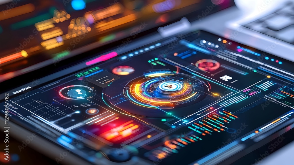 Futuristic Tech Tablet UI Interface - Futuristic Technology Futuristic Tech Tablet UI Interface - Futuristic Technology