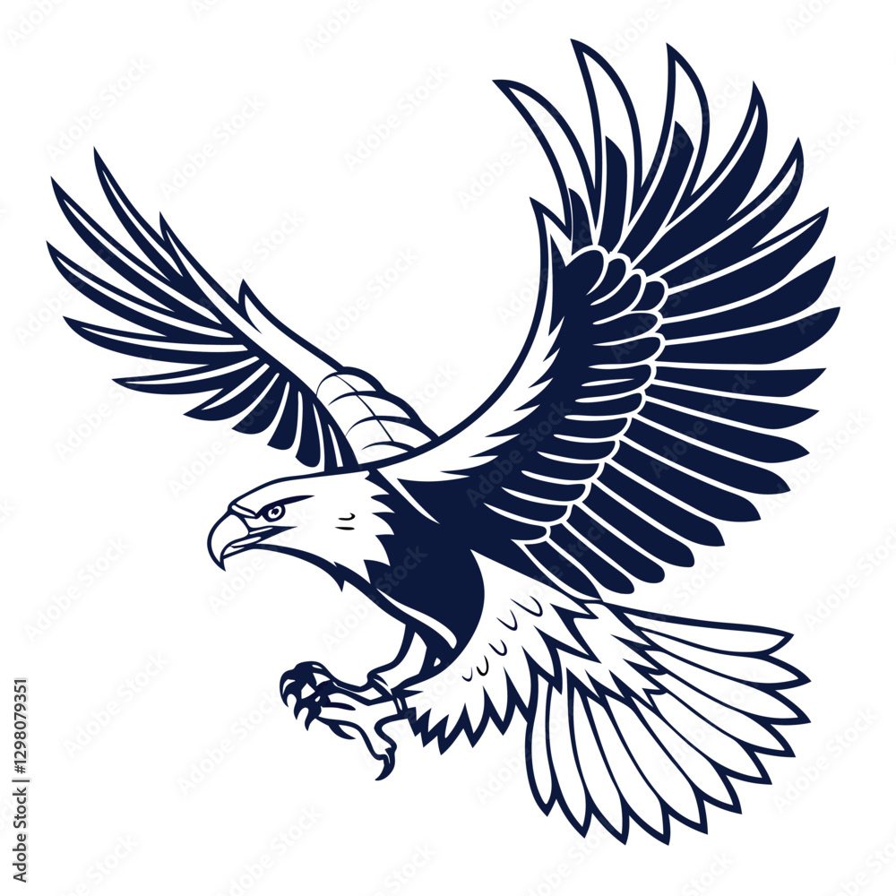 Obraz premium a-minimal-vector-eagle-with-a-sharp-and-sleek-desi 