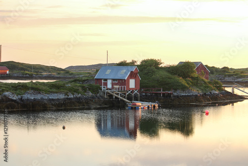 Red Wooden Boathouse, Smøla, Norway