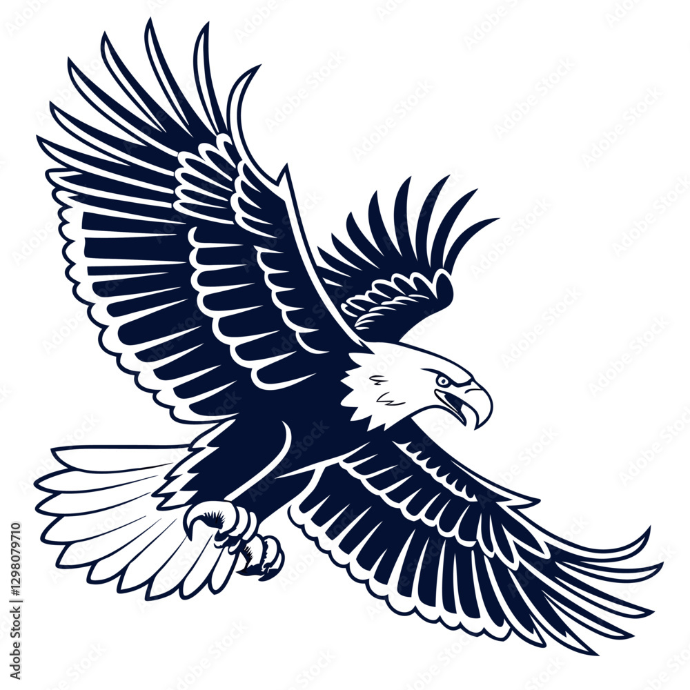 Obraz premium a-minimal-vector-eagle-with-a-sharp-and-sleek-desi