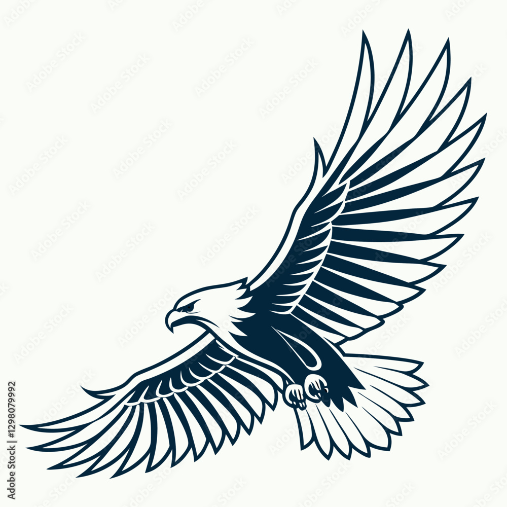 Fototapeta premium a-modern-eagle-icon-with-extended-wings--vector-ba