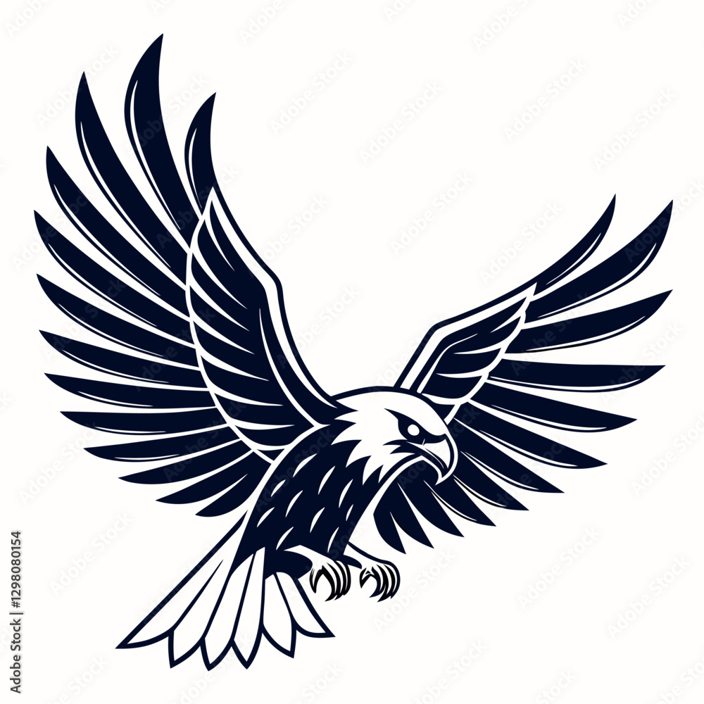 Obraz premium a-modern-eagle-icon-with-extended-wings--vector
