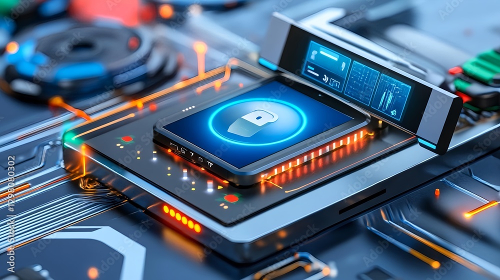 Cyber Security Data Protection Mobile App - Futuristic technology Cyber Security Data Protection Mobile App - Futuristic technology