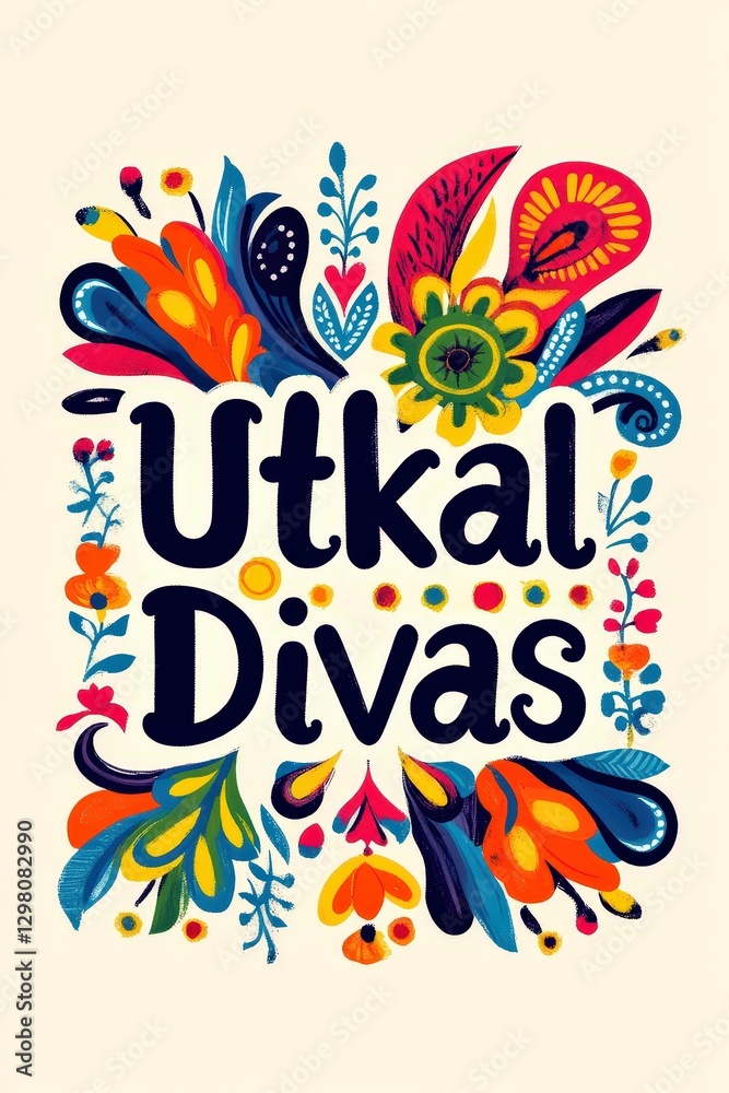Fototapeta premium Celebration of Utkal Divas showcasing vibrant colors and artistic designs representing Odisha's culture and heritage. Odisha Day
