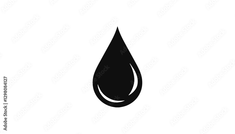 Black drop icon in minimalistic silhouette style Black drop icon in minimalistic silhouette style