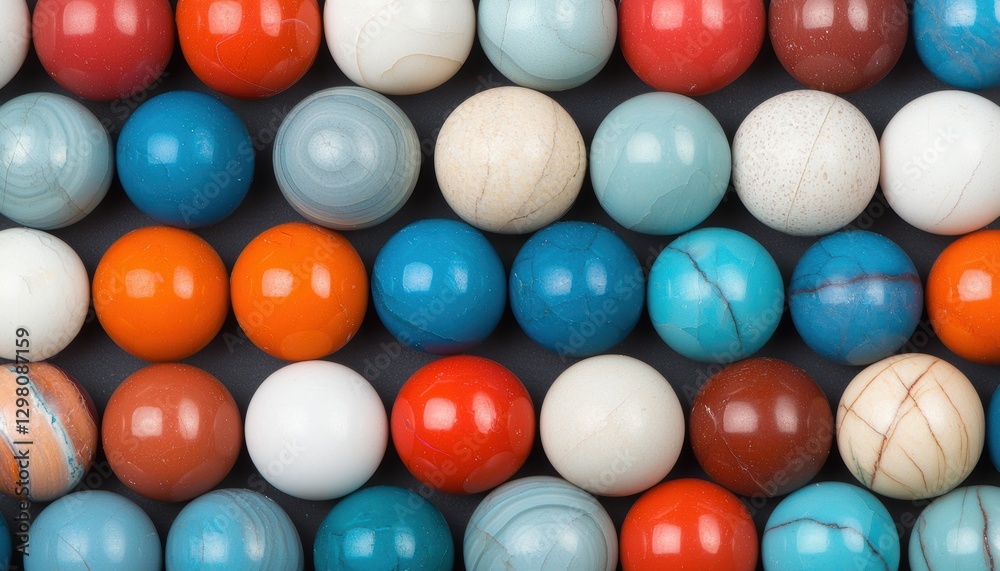 A vibrant array of colorful marbles arranged in a grid, showcasing various shades and patterns. A vibrant array of colorful marbles arranged in a grid, showcasing various shades and patterns.