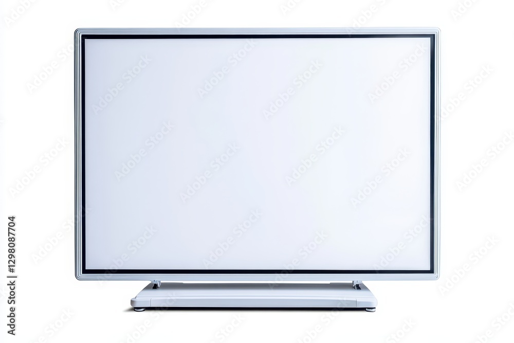 Modern flat screen television with a sleek design showcased against a white background Modern flat screen television with a sleek design showcased against a white background