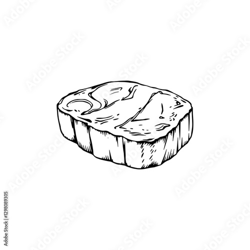 Hand drawn steak vintage illustration. Engraving style black and white on white backgrounds. Vector