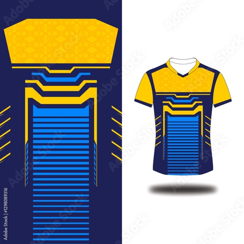 blue sport jersey gaming sublimation design