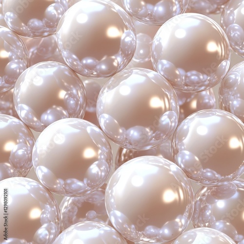 Shimmering white pearls set against a soft background, capturing the elegance and beauty of natural pearls
