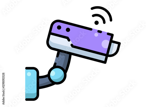 Icon of an Internet of Things CCTV with filled style