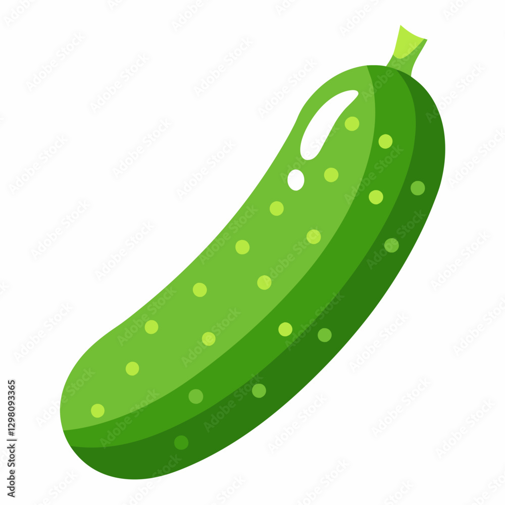 Fresh Cucumber Icon - Healthy Green Vegetable Vector Illustration
Fresh Cucumber Icon - Healthy Green Vegetable Vector Illustration