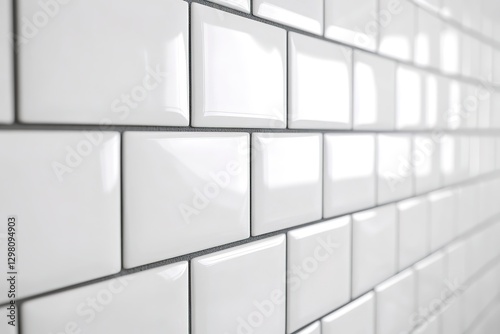 Close-up of white ceramic tiles with empty space